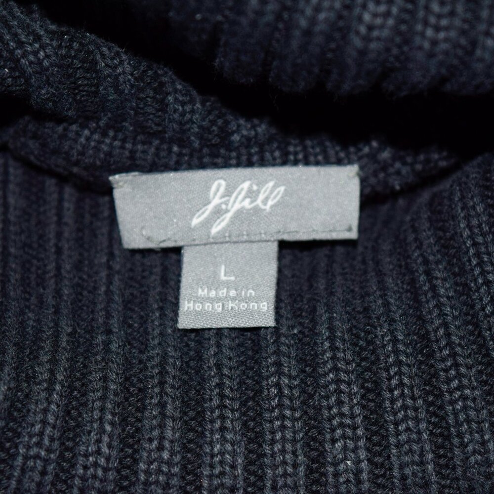 J. Jill Size L | Black Ribbed Cotton Turtleneck Sweater | Classic Minimalist - Picture 5 of 5